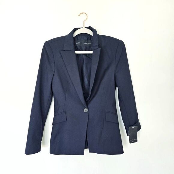 Zara Jackets & Blazers - Zara Blazer Women's Medium Blue Single‎ Breasted Formal Office Carrier Jacket